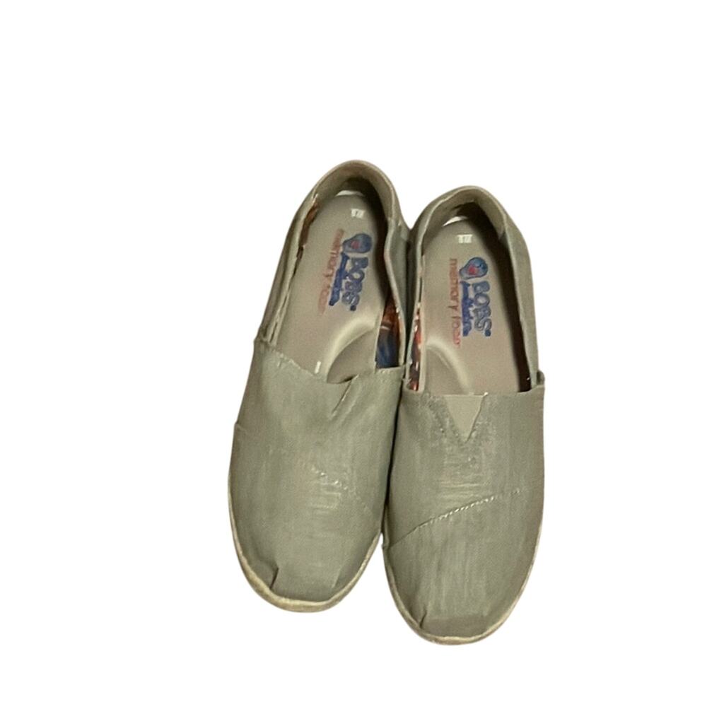 Bobs by Sketchers Gray Canvas Flats.  9